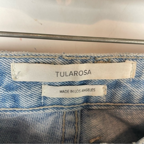 TULAROSA size 27 Hailey Straight Jeans Distressed raw hem light wash - Picture 8 of 9